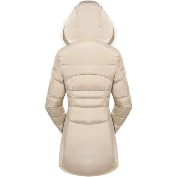 Women's Down Coat With Fur Hood With  Down Parka Puffer Jacket - Picture 2 of 7